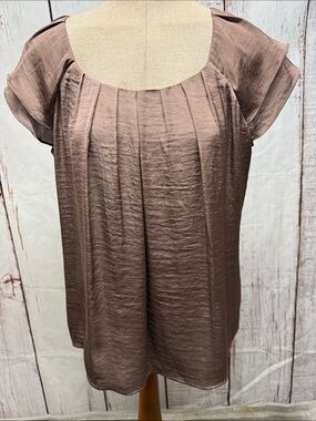 NWT Short Sleeve Brown Taupe Blouse
